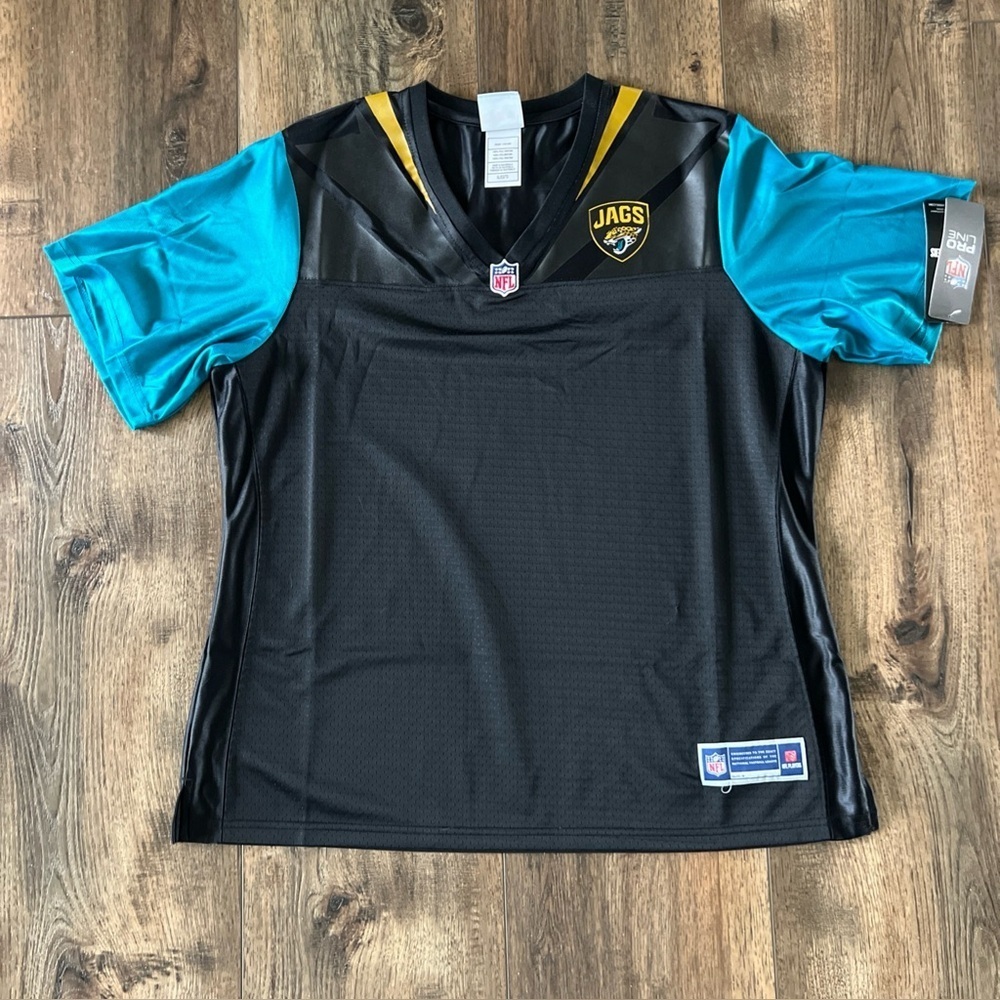 NWT Jacksonville Jaguars NFL Pro Line Blank Jersey Black Teal Size XL